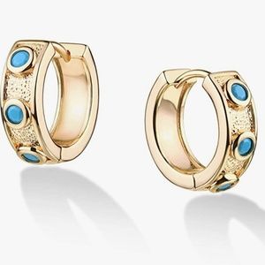 VALLOEY ROVER SMALL GOLD HUGGIE HOOP EARRINGS